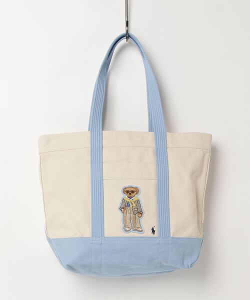 POLO RALPH LAUREN（ポロ ラルフ ローレン）の「キャンバス ミディアム Polo ベア トート（トートバッグ・レディース・ブルー・ONE）」の6枚目の写真