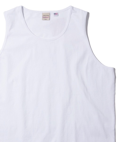 Goodwear（グッドウェア）の「【Goodwear/グッドウェア】USAコットン 無地 ビッグシルエットタンクトップ（タンクトップ・メンズ・チャコールグレー/ブラック/ホワイト・X-LARGE/MEDIUM/LARGE）」の2枚目の写真