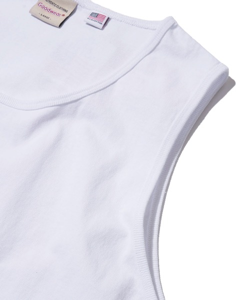 Goodwear（グッドウェア）の「【Goodwear/グッドウェア】USAコットン 無地 ビッグシルエットタンクトップ（タンクトップ・メンズ・チャコールグレー/ブラック/ホワイト・X-LARGE/MEDIUM/LARGE）」の5枚目の写真