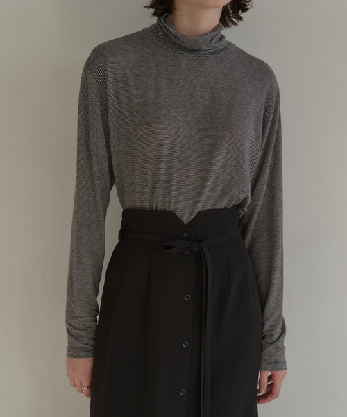 MANOF(マノフ)の「Ca/Si TURTLE CUT TOPS(Tシャツ/カットソー・レディース・ホワイト/ブラック/その他・S/M)」の4枚目の写真