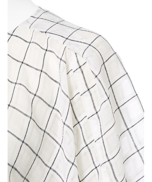 MIESROHE（ミースロエ）の「シアーチェックＢＬ（シャツ/ブラウス・レディース・ブラック/ホワイト・FREE）」の3枚目の写真
