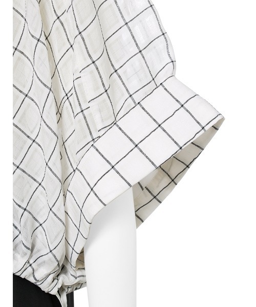 MIESROHE（ミースロエ）の「シアーチェックＢＬ（シャツ/ブラウス・レディース・ブラック/ホワイト・FREE）」の5枚目の写真