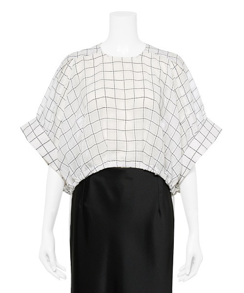 MIESROHE（ミースロエ）の「シアーチェックＢＬ（シャツ/ブラウス・レディース・ブラック/ホワイト・FREE）」の9枚目の写真