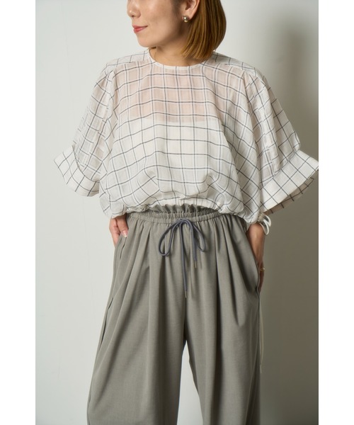 MIESROHE（ミースロエ）の「シアーチェックＢＬ（シャツ/ブラウス・レディース・ブラック/ホワイト・FREE）」の16枚目の写真