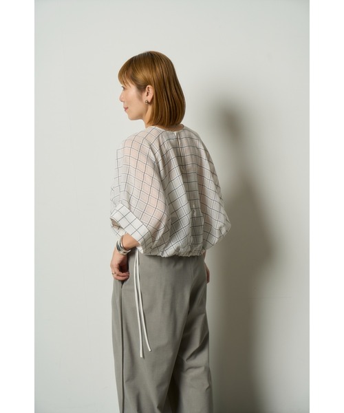 MIESROHE（ミースロエ）の「シアーチェックＢＬ（シャツ/ブラウス・レディース・ブラック/ホワイト・FREE）」の17枚目の写真