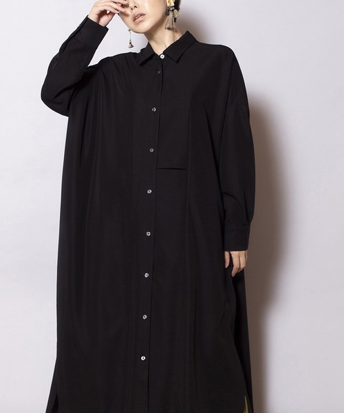2WAYアシンメトリーシャツワンピース