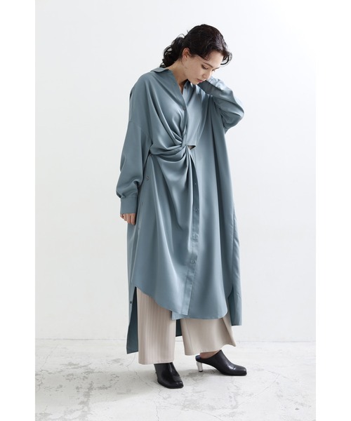 2WAYアシンメトリーシャツワンピース