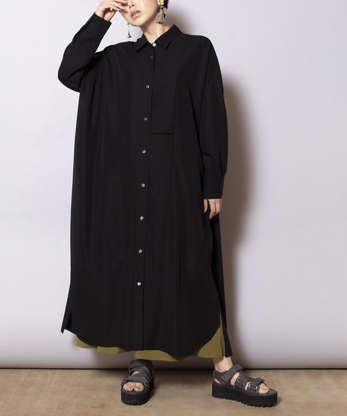 2WAYアシンメトリーシャツワンピース