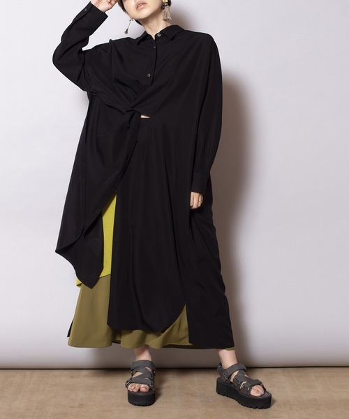 2WAYアシンメトリーシャツワンピース