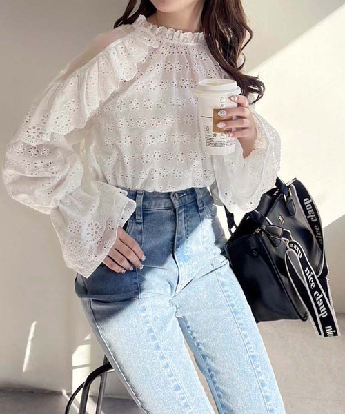 one after another NICE CLAUP(ワンアフターアナザーナイスクラップ)の「ロゴ入りショルダー/ミニトートバッグ(トートバッグ・レディース・アイボリー/ブラック/ピンク・FREE)」の11枚目の写真