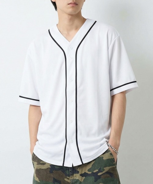 United Athle（ユナイテッドアスレ）の「【United Athle】吸水速乾・UVカット! 4.1オンス ドライアスレチックベースボールシャツ スポーツ観戦・推し活にも◎ 5982（シャツ/ブラウス・メンズ・ネイビー/オレンジ/ホワイト/レッド/ブルー/ターコイズブルー/ブラック/イエロー/ブラック系1/ピンク/グリーン/バーガンディー/ラベンダー・XL/M/L/S/XXL）」の2枚目の写真