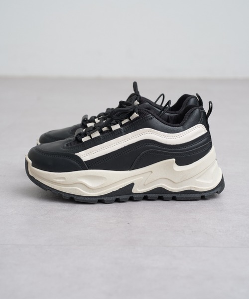 CIAOPANIC(チャオパニック)の「配色厚底スニーカー(スニーカー・レディース・ホワイト/ブラック・36/37/38/39)」の11枚目の写真