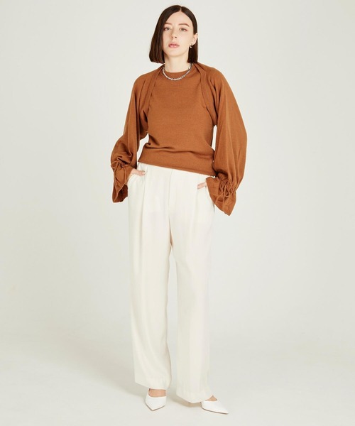 CIEL'AIR（シエルエアー）の「Knit No Sleeve&Bolero Twin Set（Tシャツ/カットソー・レディース・ブラック/キャメル・FREE）」の19枚目の写真