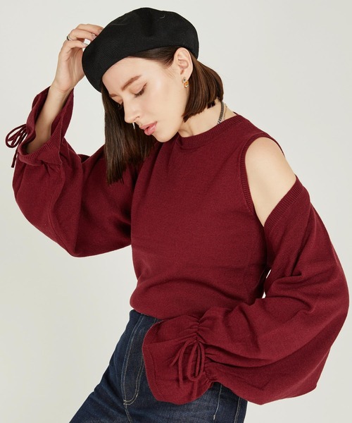 CIEL'AIR（シエルエアー）の「Knit No Sleeve&Bolero Twin Set（Tシャツ/カットソー・レディース・ブラック/キャメル・FREE）」の11枚目の写真