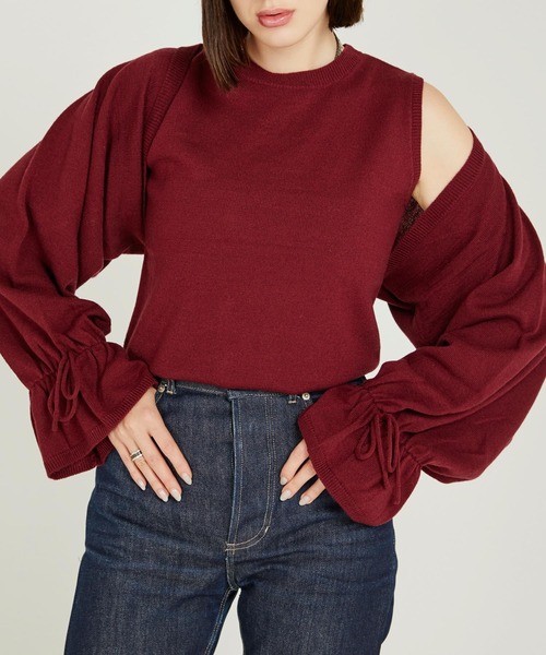 CIEL'AIR（シエルエアー）の「Knit No Sleeve&Bolero Twin Set（Tシャツ/カットソー・レディース・ブラック/キャメル・FREE）」の10枚目の写真