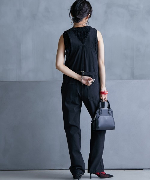 GEVS.（ジェイヴィス）の「＜大きいサイズ＞ 綿100％カットジャガードニットタンクトップ GEVS.（ニット/セーター・レディース・ブラック/オフホワイト・L/LL/3L/4L/5L）」の17枚目の写真