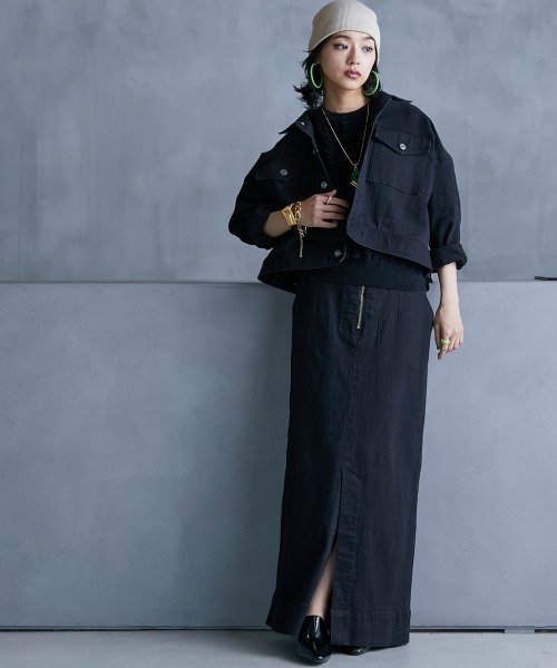 GEVS.（ジェイヴィス）の「＜大きいサイズ＞ 綿100％カットジャガードニットタンクトップ GEVS.（ニット/セーター・レディース・ブラック/オフホワイト・L/LL/3L/4L/5L）」の22枚目の写真