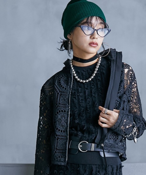 GEVS.（ジェイヴィス）の「＜大きいサイズ＞ 綿100％カットジャガードニットタンクトップ GEVS.（ニット/セーター・レディース・ブラック/オフホワイト・L/LL/3L/4L/5L）」の15枚目の写真