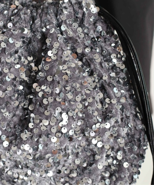 cepo（セポ）の「スパンコールキンチャクバッグ（ハンドバッグ・レディース・シルバー/ブラック・FREE）」の10枚目の写真