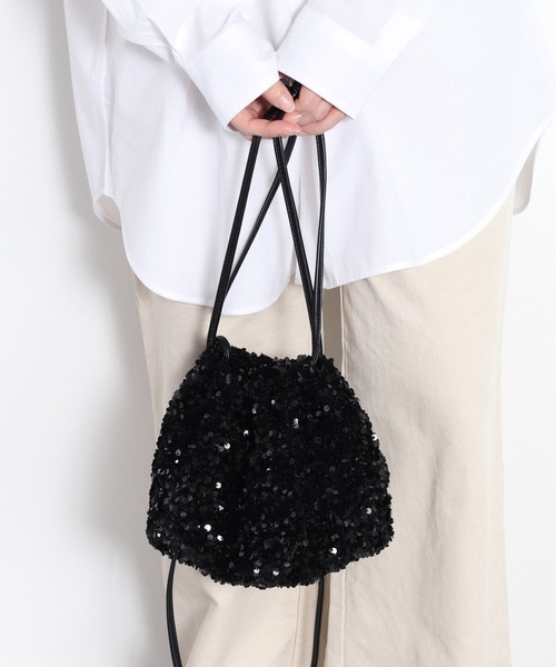 cepo（セポ）の「スパンコールキンチャクバッグ（ハンドバッグ・レディース・シルバー/ブラック・FREE）」の13枚目の写真