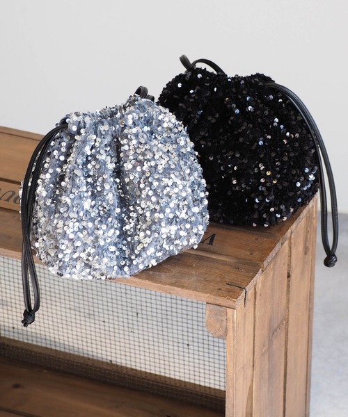 cepo（セポ）の「スパンコールキンチャクバッグ（ハンドバッグ・レディース・シルバー/ブラック・FREE）」の17枚目の写真