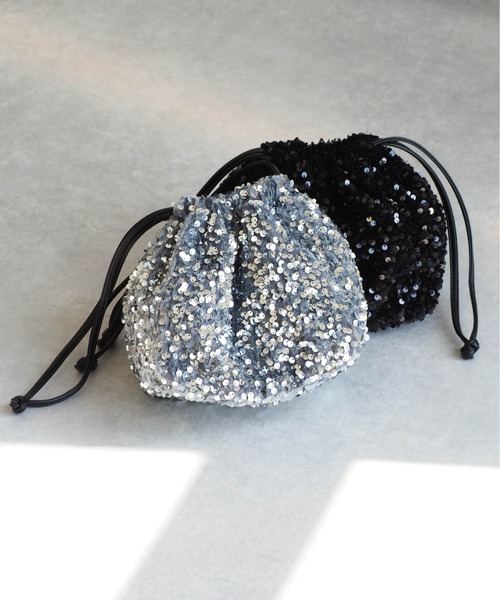 cepo（セポ）の「スパンコールキンチャクバッグ（ハンドバッグ・レディース・シルバー/ブラック・FREE）」の18枚目の写真