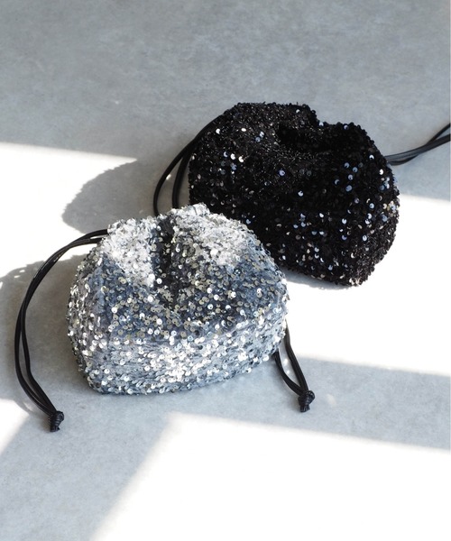 cepo（セポ）の「スパンコールキンチャクバッグ（ハンドバッグ・レディース・シルバー/ブラック・FREE）」の19枚目の写真