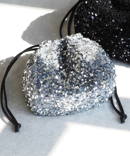cepo（セポ）の「スパンコールキンチャクバッグ（ハンドバッグ・レディース・シルバー/ブラック・FREE）」の15枚目の写真