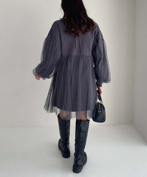 one after another NICE CLAUP(ワンアフターアナザーナイスクラップ)の「チュール重ねチュニック(チュニック・レディース・ベージュ/グレー/アイボリー・FREE)」の13枚目の写真