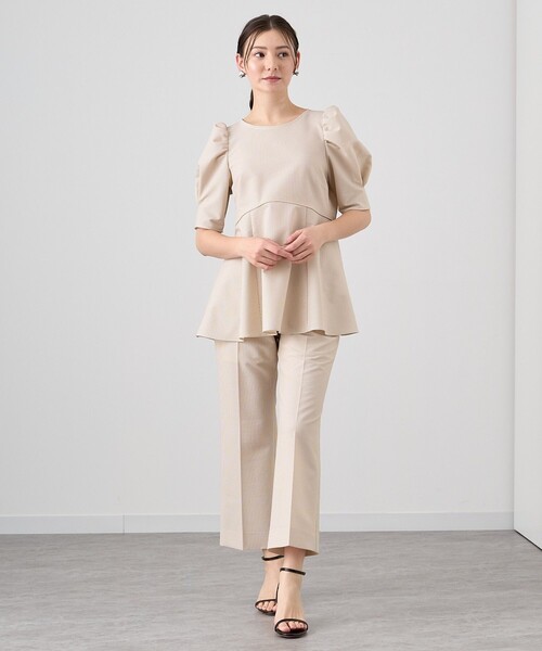 ANAYI（アナイ）の「【セットアップ対応商品】サッカーストレッチペプラム ブラウス（シャツ/ブラウス・レディース・ブルー/ホワイト/ベージュ/ネイビー/ナチュラル・38/36）」の19枚目の写真