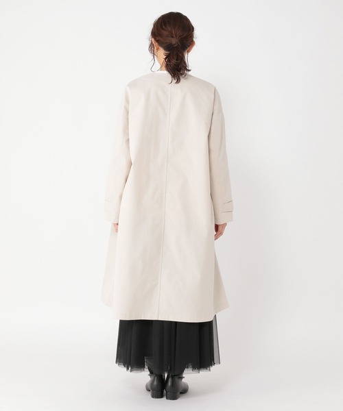 マーリエパーエフデ　後ろプリーツノーカラーコート　袖フレア　大きいサイズ　21号 fleur by mint breeze（フルールバイミントブリーズ） ノーカラー