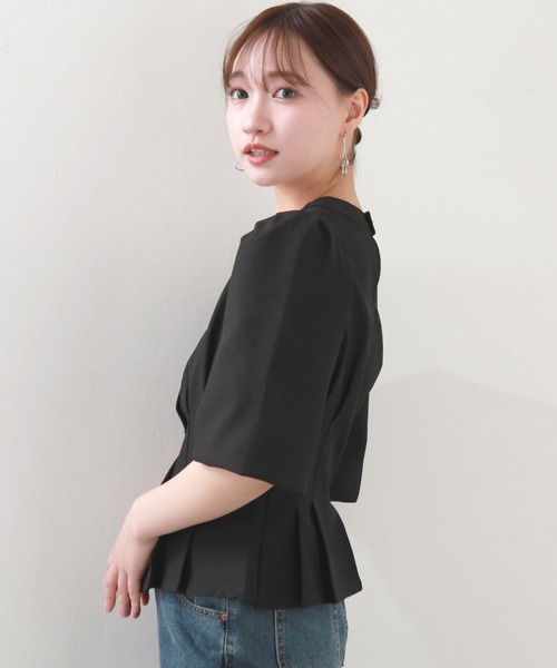 Cheek（チーク）の「バルーンスリーブペプラムブラウス（シャツ/ブラウス・レディース・ブラック/ミント/ブルー・MEDIUM）」の14枚目の写真