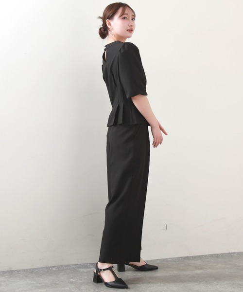 Cheek（チーク）の「バルーンスリーブペプラムブラウス（シャツ/ブラウス・レディース・ブラック/ミント/ブルー・MEDIUM）」の8枚目の写真