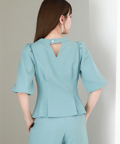 Cheek（チーク）の「バルーンスリーブペプラムブラウス（シャツ/ブラウス・レディース・ブラック/ミント/ブルー・MEDIUM）」の20枚目の写真