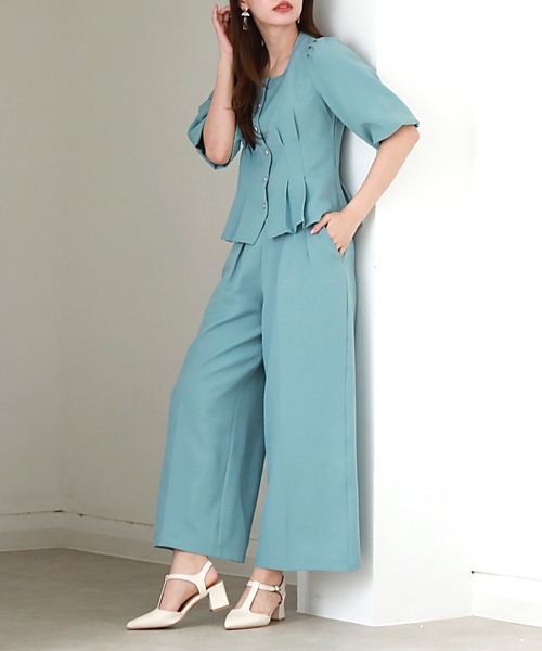 Cheek（チーク）の「バルーンスリーブペプラムブラウス（シャツ/ブラウス・レディース・ブラック/ミント/ブルー・MEDIUM）」の12枚目の写真