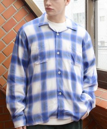 HOUSTON レーヨンオンブレチェックシャツ