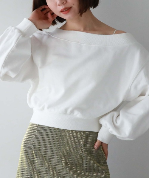 archives(アルシーヴ)の「オフショルピグメントプルオーバー(Tシャツ/カットソー・レディース・アイボリー/ブルー/ブラック/オレンジ・MEDIUM)」の6枚目の写真