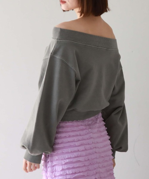archives(アルシーヴ)の「オフショルピグメントプルオーバー(Tシャツ/カットソー・レディース・アイボリー/ブルー/ブラック/オレンジ・MEDIUM)」の13枚目の写真