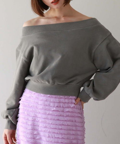 archives(アルシーヴ)の「オフショルピグメントプルオーバー(Tシャツ/カットソー・レディース・アイボリー/ブルー/ブラック/オレンジ・MEDIUM)」の15枚目の写真