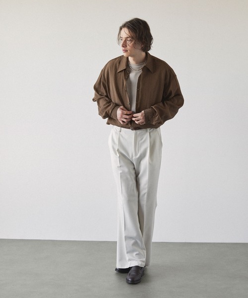EMMA CLOTHES(エマクローズ)の「シアーL/Sルーズシャツ EMMA CLOTHES 2024SS(シャツ/ブラウス・メンズ・ブラウン/ライトベージュ/ブラック/ネイビー・L/M)」の12枚目の写真