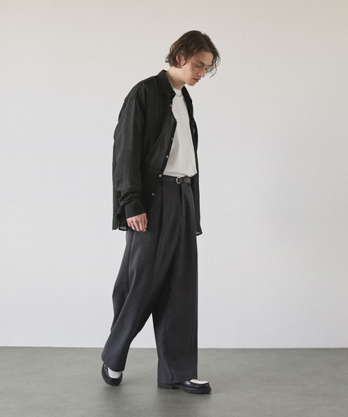 EMMA CLOTHES(エマクローズ)の「シアーL/Sルーズシャツ EMMA CLOTHES 2024SS(シャツ/ブラウス・メンズ・ブラウン/ライトベージュ/ブラック/ネイビー・L/M)」の21枚目の写真