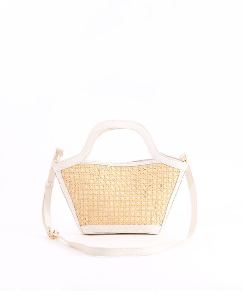 COOCO(クーコ)の「バンブー風シートxフェイクレザークリテ2WAYトートバッグ(トートバッグ・レディース・ブラック/オフホワイト・9)」の10枚目の写真