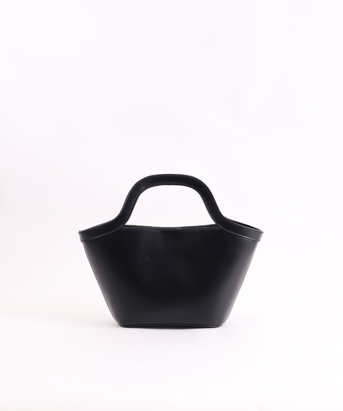 COOCO(クーコ)の「バンブー風シートxフェイクレザークリテ2WAYトートバッグ(トートバッグ・レディース・ブラック/オフホワイト・9)」の4枚目の写真