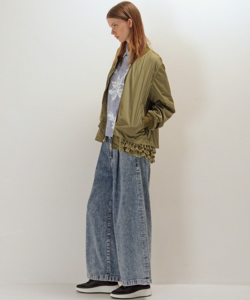 Н.A.Kハク　ヴィンテージ ヒートカットフリルジップアップブルゾン Н.A.Kハク ヴィンテージ ヒートカットフリルジップアップブルゾン