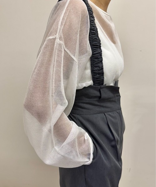 Amiur(エミレ)の「shirring strap 2way salopette / シャーリングストラップ2wayサロペット(サロペット/オーバーオール・レディース・アイボリー/チャコールグレー・SMALL/MEDIUM)」の15枚目の写真