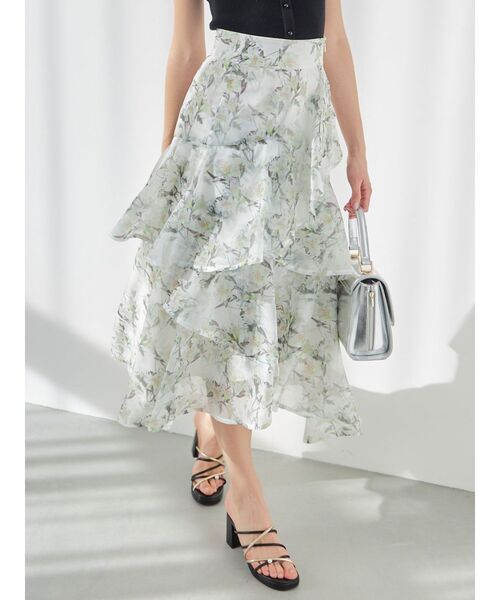 plantica（プランティカ）の「【プランティカコラボ】フラワーティアードスカート（スカート・レディース・オフホワイト/イエロー/ラベンダー・SMALL/MEDIUM）」の2枚目の写真