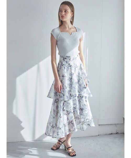 plantica（プランティカ）の「【プランティカコラボ】フラワーティアードスカート（スカート・レディース・オフホワイト/イエロー/ラベンダー・SMALL/MEDIUM）」の4枚目の写真