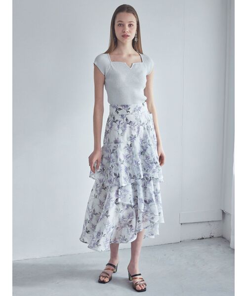 plantica（プランティカ）の「【プランティカコラボ】フラワーティアードスカート（スカート・レディース・オフホワイト/イエロー/ラベンダー・SMALL/MEDIUM）」の5枚目の写真