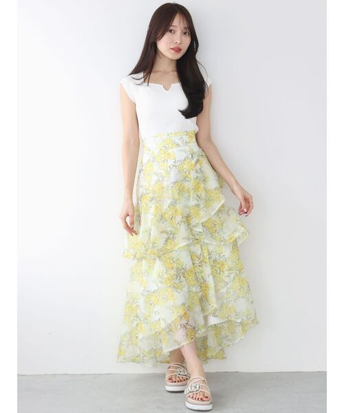 plantica（プランティカ）の「【プランティカコラボ】フラワーティアードスカート（スカート・レディース・オフホワイト/イエロー/ラベンダー・SMALL/MEDIUM）」の19枚目の写真