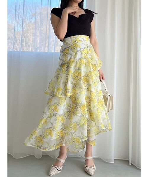 plantica（プランティカ）の「【プランティカコラボ】フラワーティアードスカート（スカート・レディース・オフホワイト/イエロー/ラベンダー・SMALL/MEDIUM）」の22枚目の写真